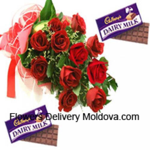 11 Beautiful Red Roses with Cadbury Chocolates