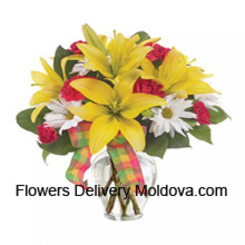 Lilies and Carnations with Seasonal Flowers